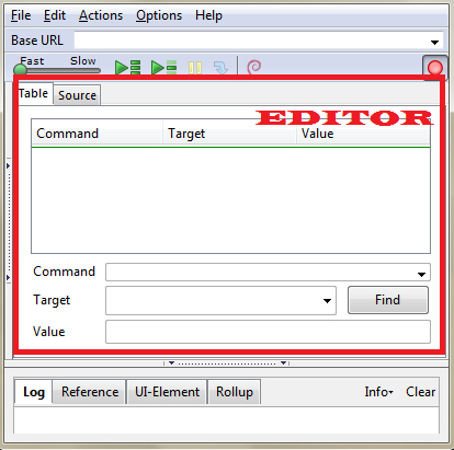 selenium IDE editor